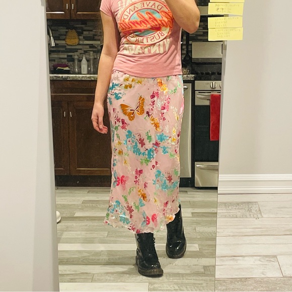 Anthro Italian BELLA VALENTINA Silk Diagonal Slim fit Midi Slip Skirt - Picture 11 of 16